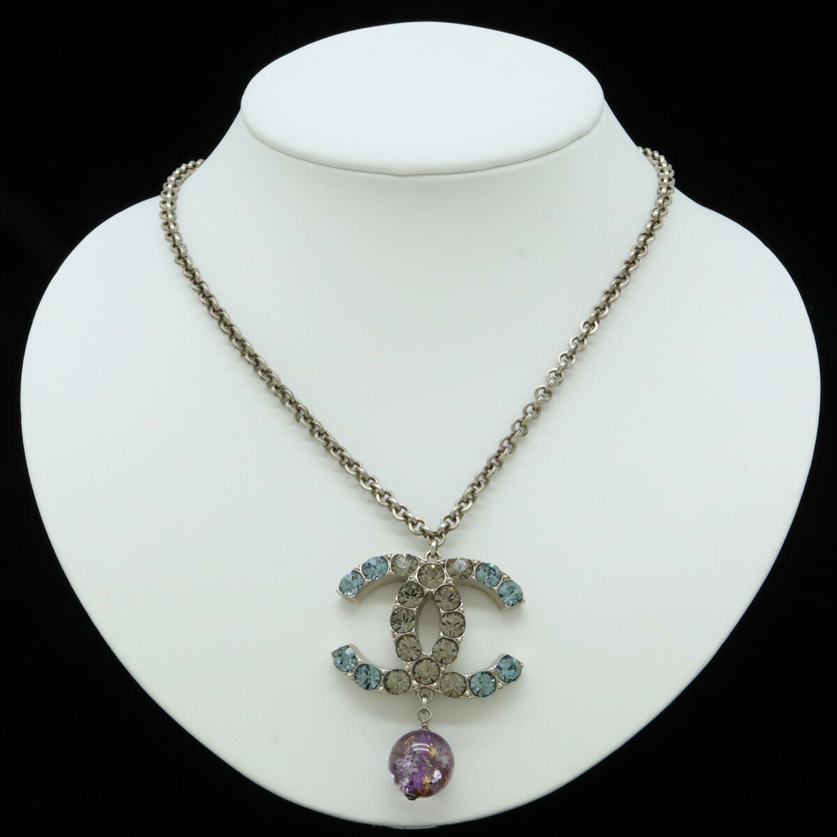 Chanel Coco Mark Rhinestone Necklace Pendant