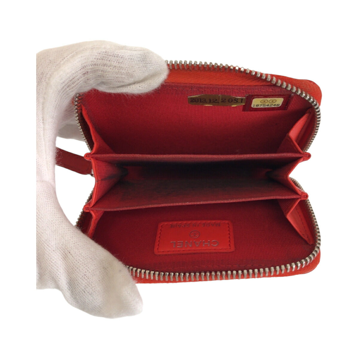 Chanel Red Enamel Card Coin Case