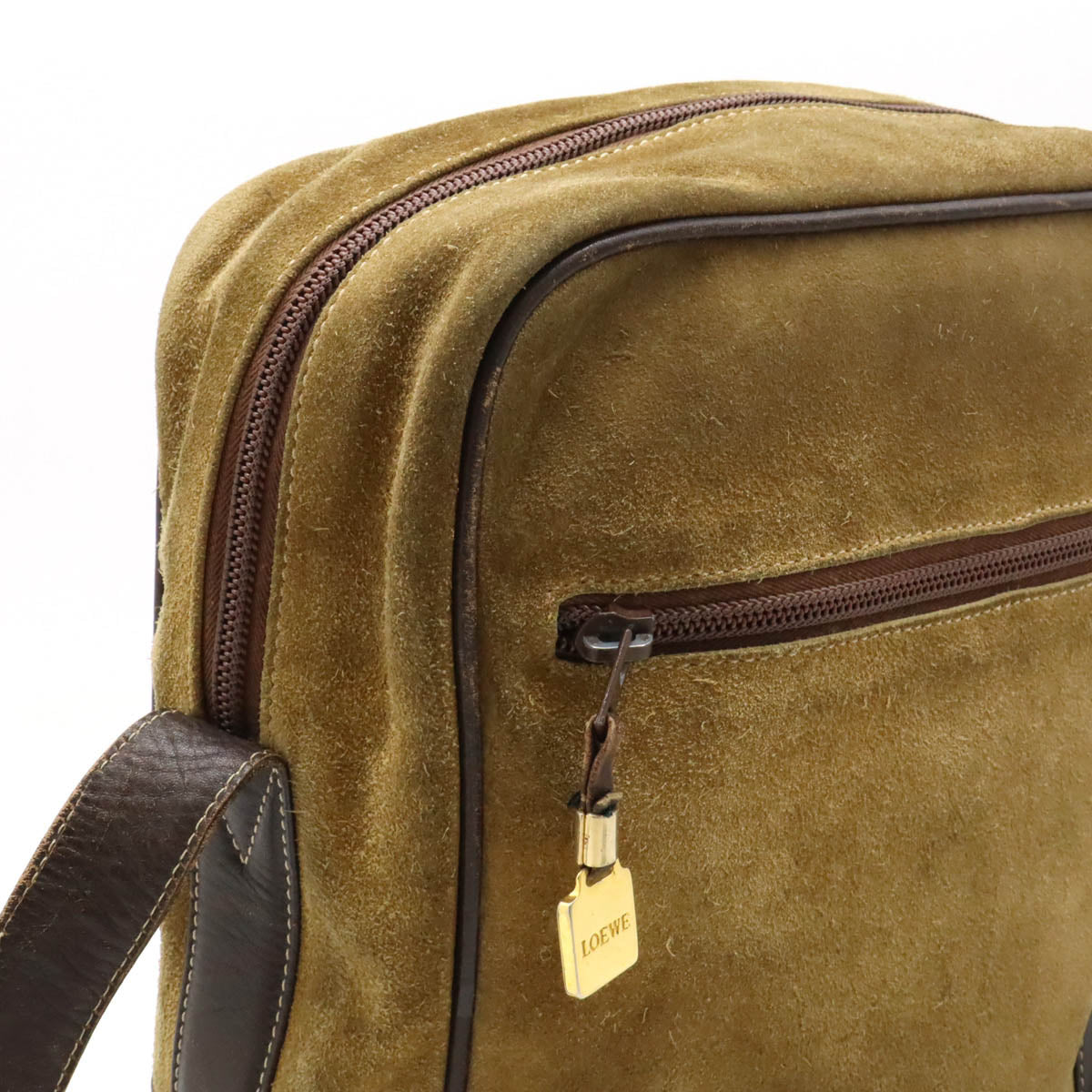 Loewe Anagram Suede Leather Shoulder Bag