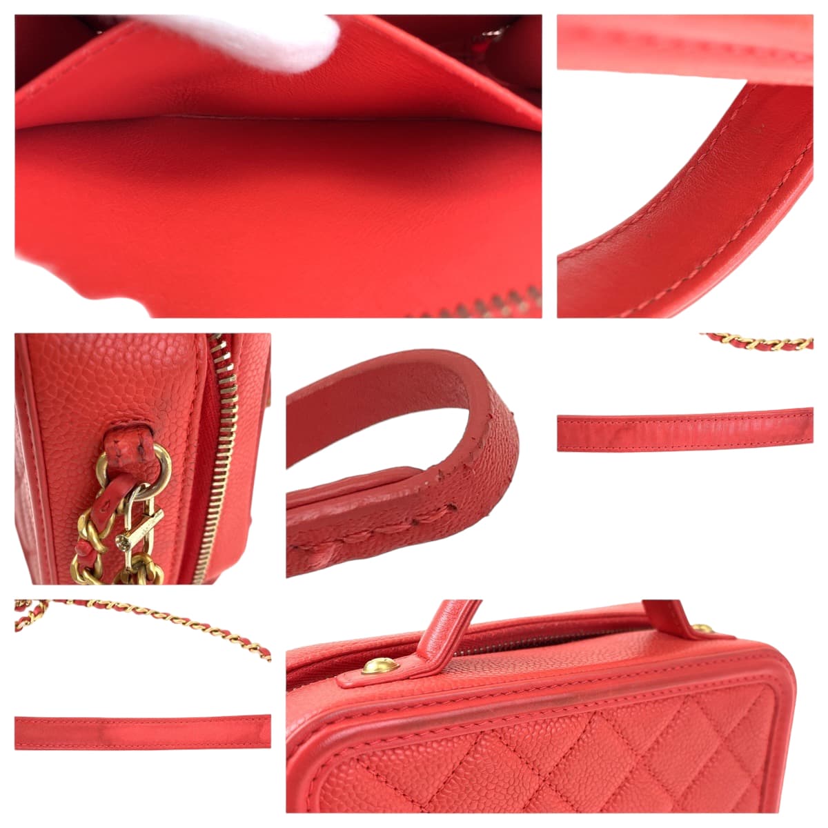 Chanel Caviar Skin CC Filigree Vanity Bag