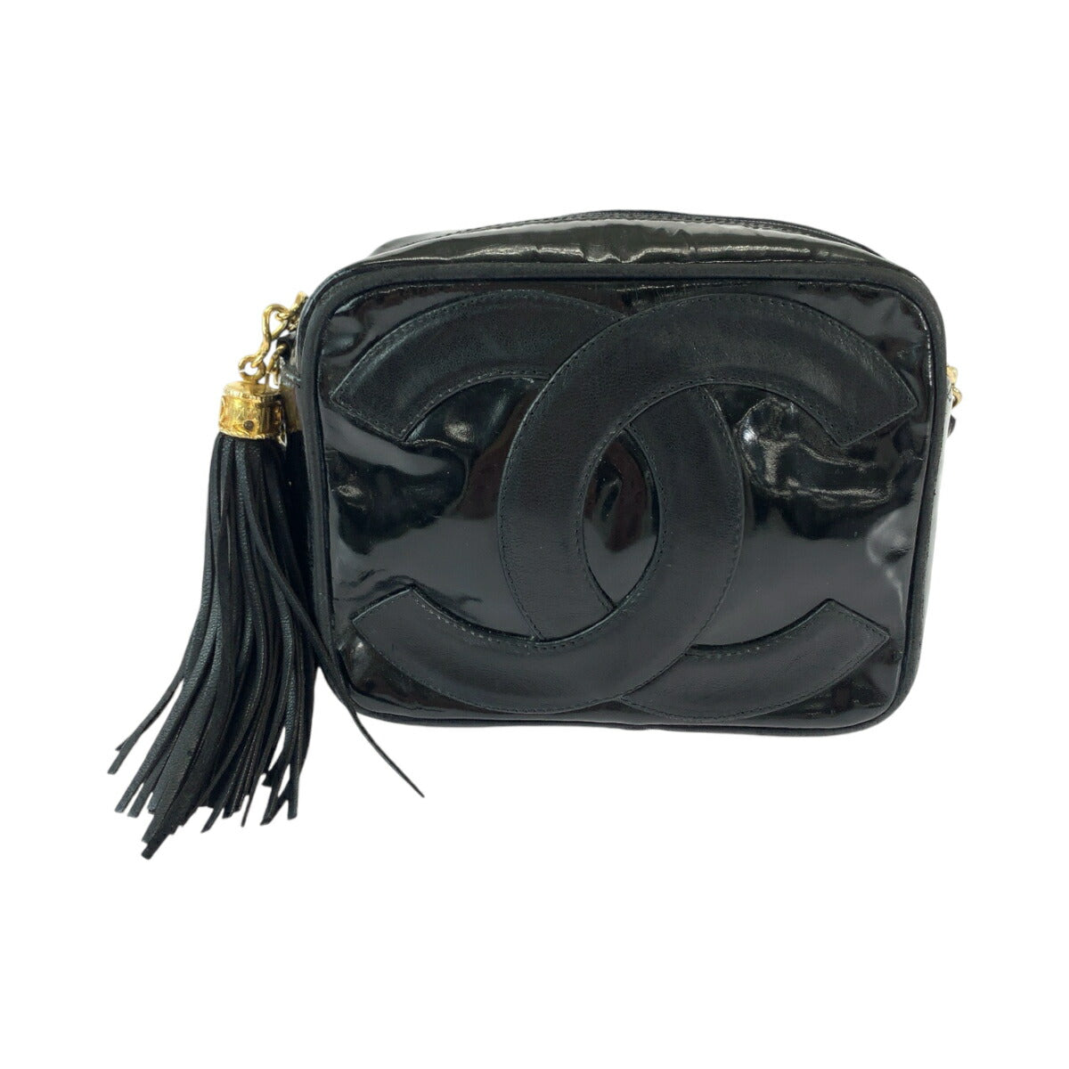Chanel Vintage Patent Leather Tassel Fringe Shoulder Bag