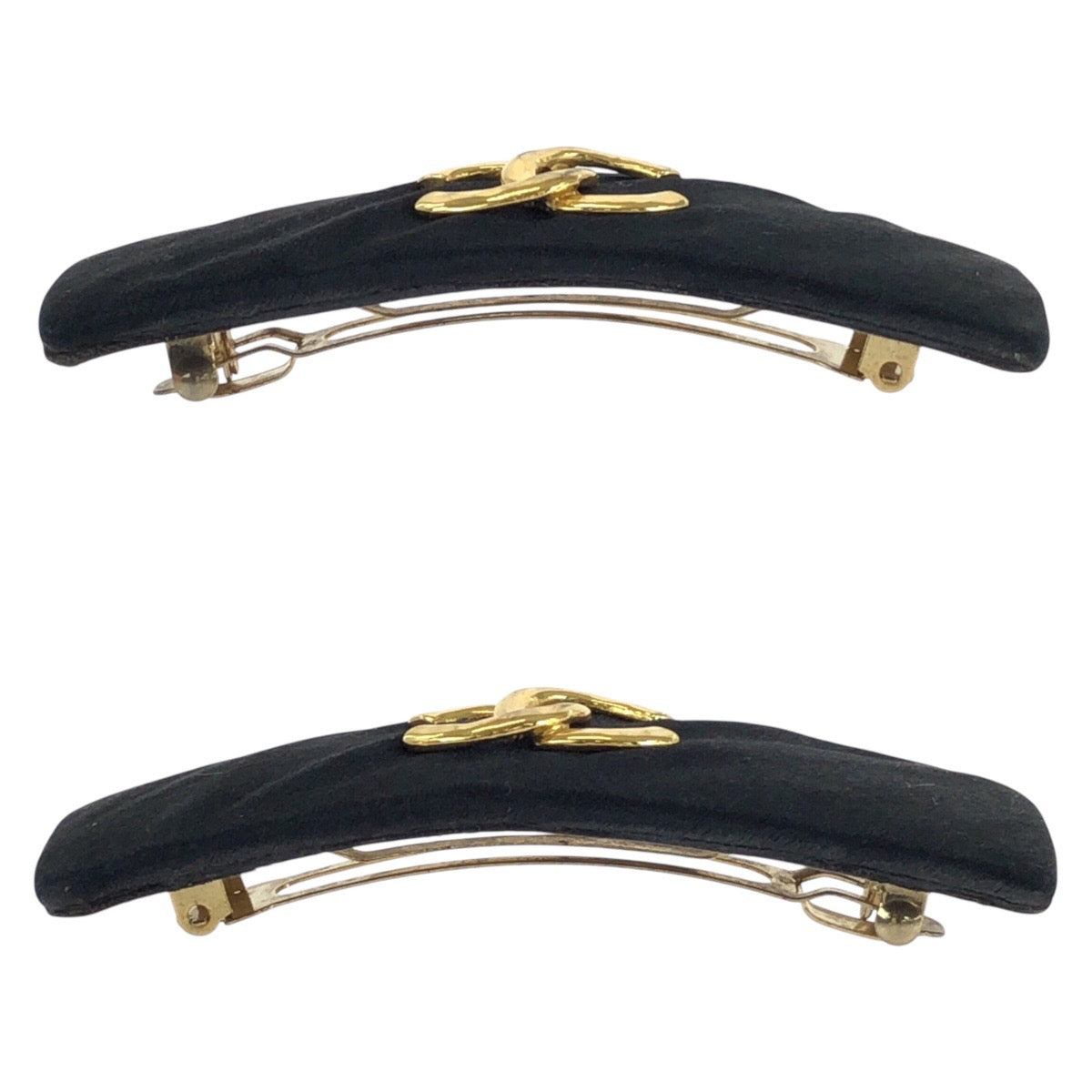 Chanel Vintage Satin Coco Mark Barrette