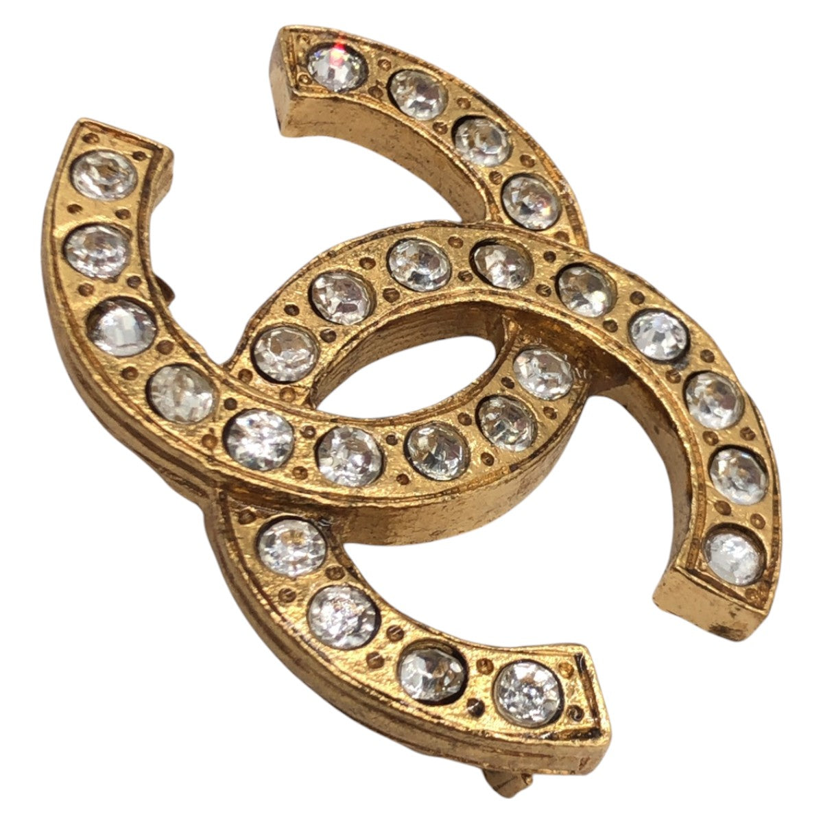 Chanel Vintage Rhinestone Coco Mark Brooch