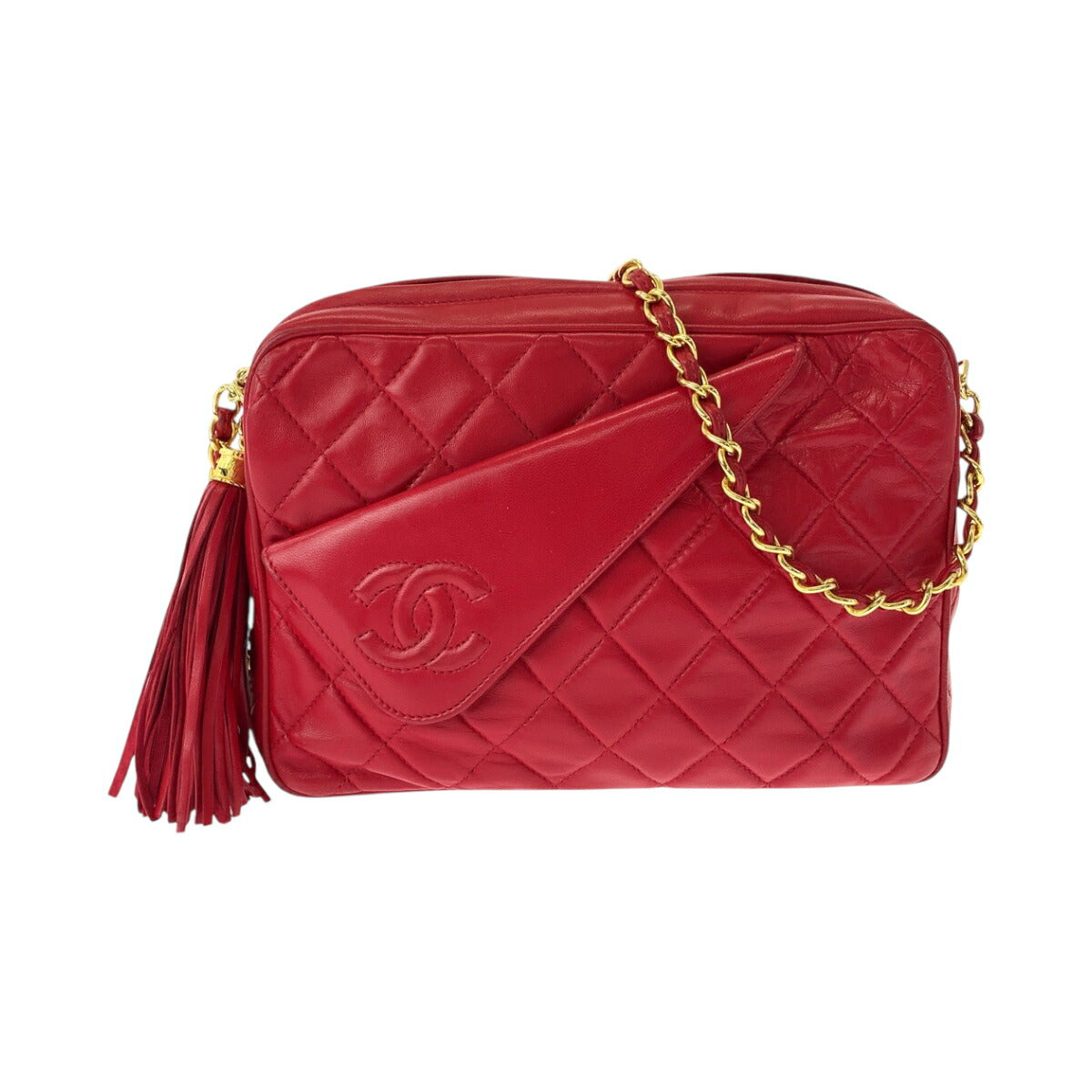 Chanel Vintage Matelasse Leather Tassel Fringe Bag