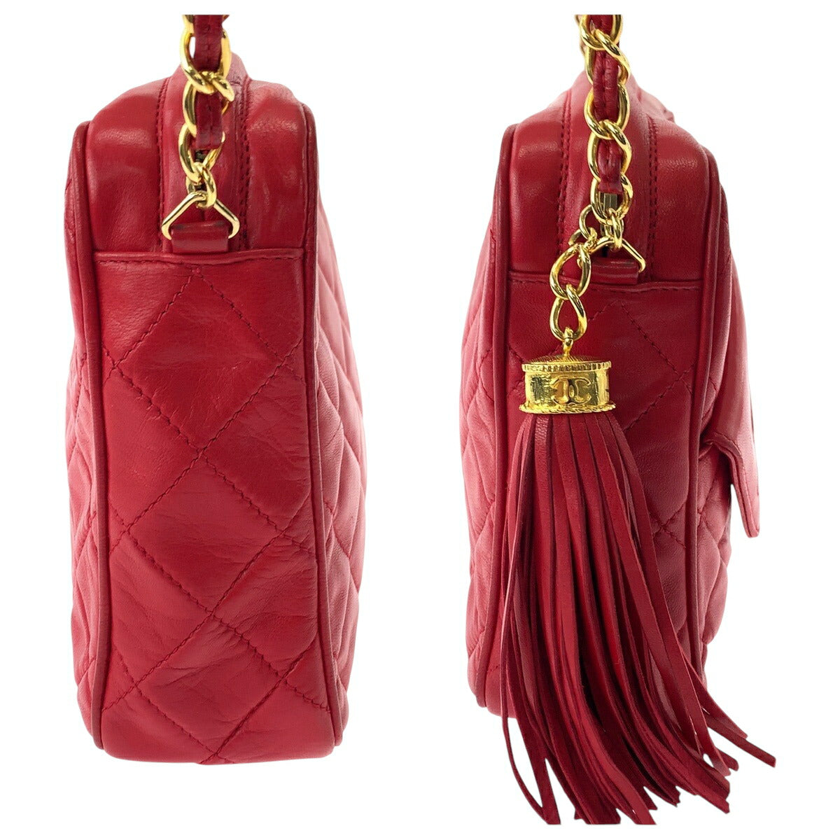 Chanel Vintage Matelasse Leather Tassel Fringe Bag